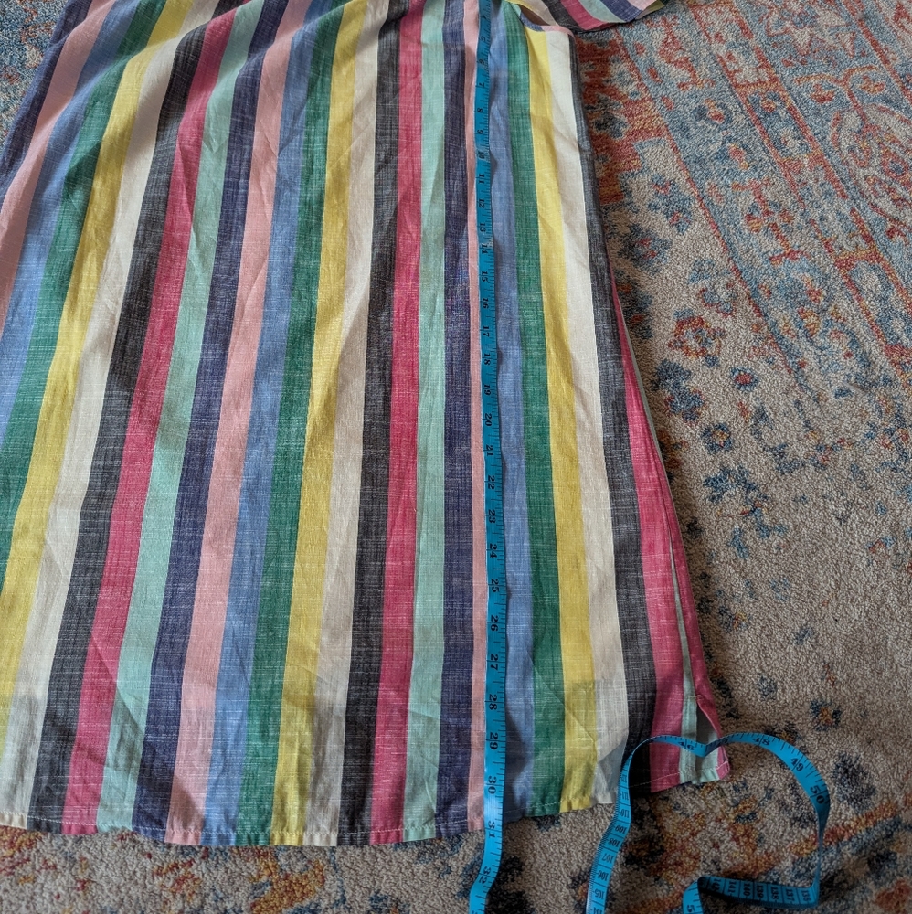 J.Crew Factory Size 6 Colorful Candy Stripe Off Shoulder Dress Cotton Short 160 - Picture 9 of 10